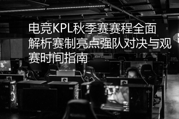 电竞KPL秋季赛赛程全面解析赛制亮点强队对决与观赛时间指南
